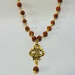 আর্টিফিশিয়াল রুদ্রাক্ষ মালা ত্রিশূল লকেটসহ-স্টেইনলেস স্টিল - Image 2