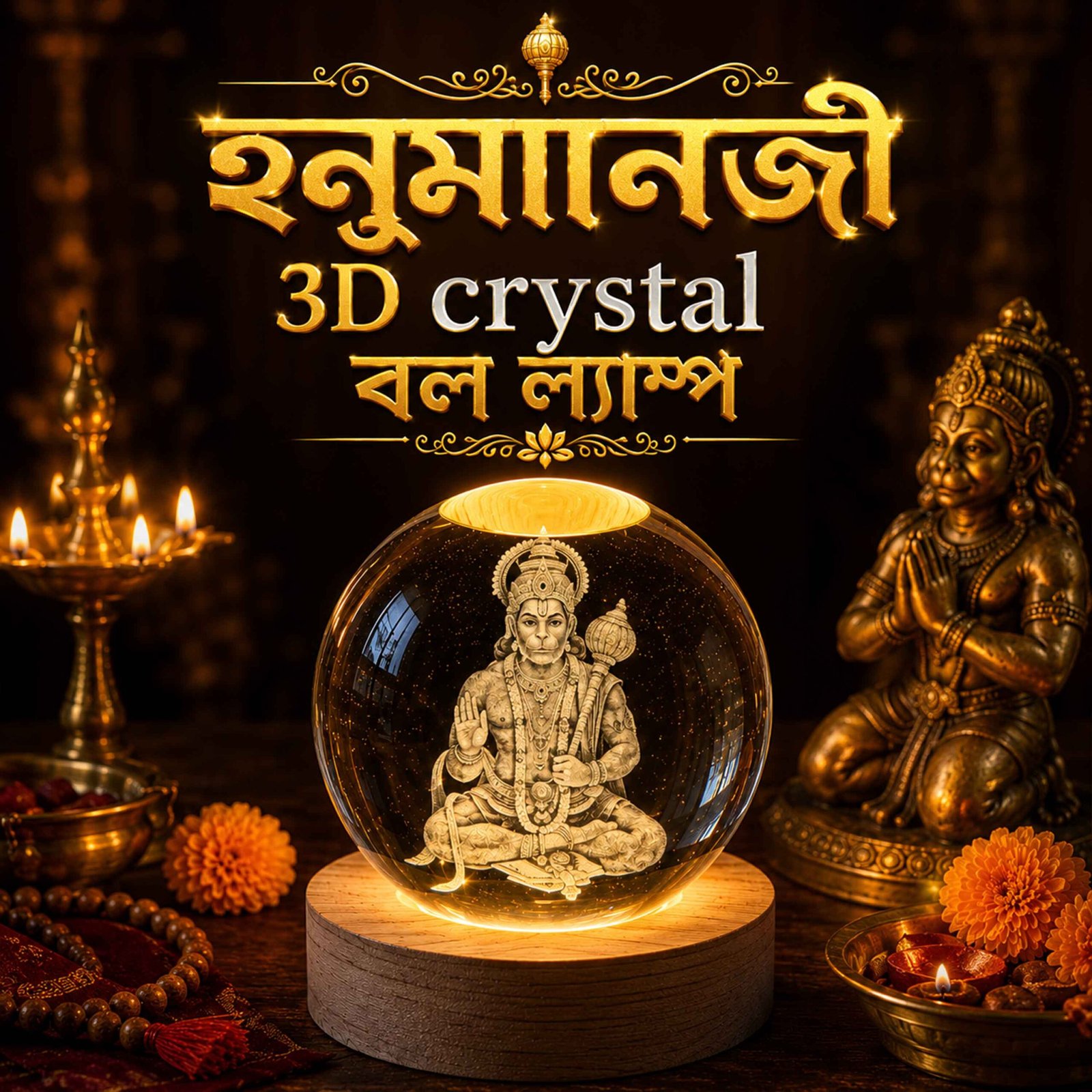 hc হনুমানজি 3D Ball Lamp - Image 1